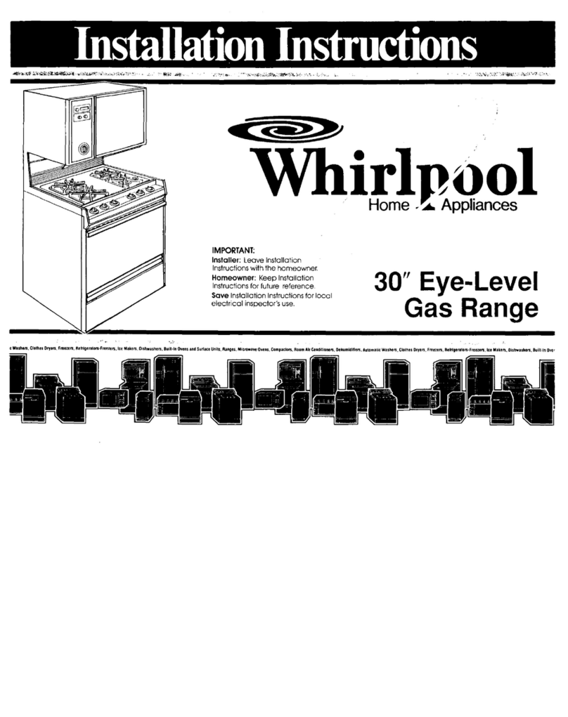 Whirlpool 30 " Eye-Level Gas Range installation manual