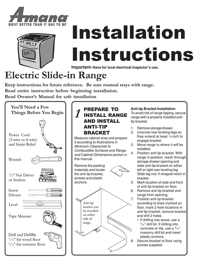 Amana Electric Slide-in Range User manual