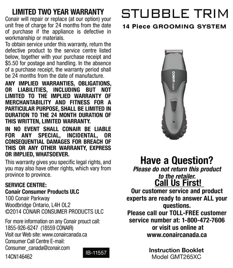 Conair GMT265XC user manual