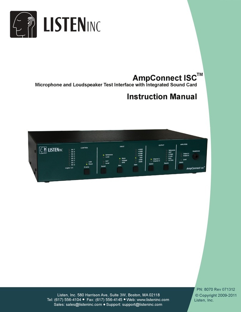 Listen AmpConnect ISC instruction manual