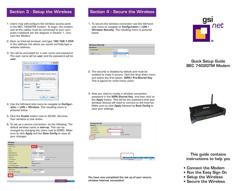 GSi BEC 7402GTM User manual
