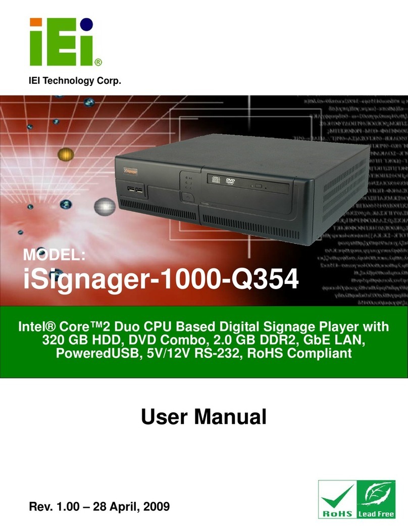 IEI Technology iSignager-1000-Q354 User manual