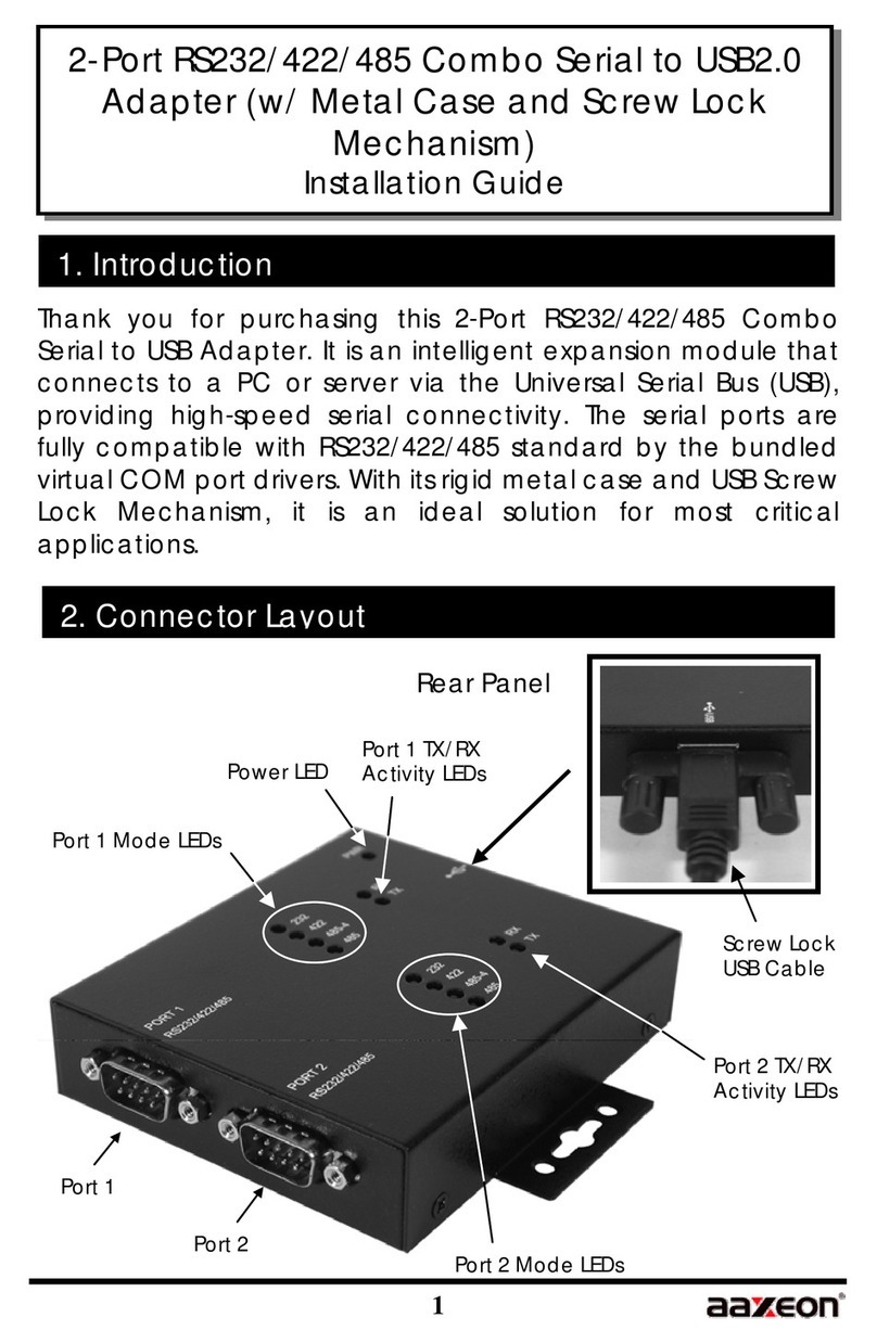 AAxeon 2-Port RS232/422/485 Combo Serial to... installation guide