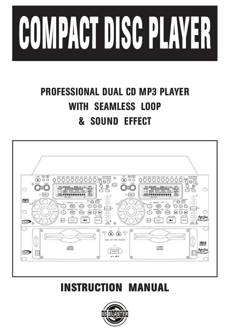 US Blaster COMPACT DISC PLAYER instruction manual