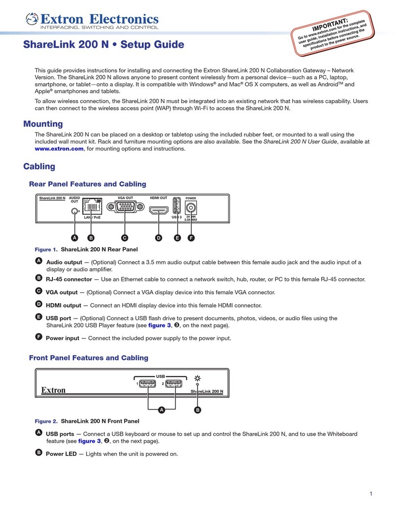 Extron electronics ShareLink 200 N Setup guide
