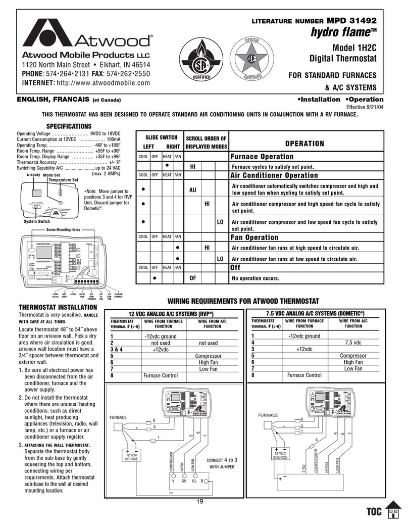 Atwood Hydro Flame 1H2C User manual