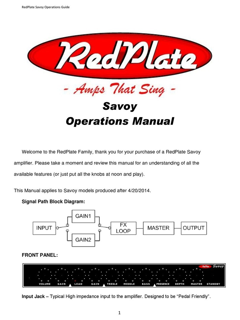 RedPlate Savoy Operation guide