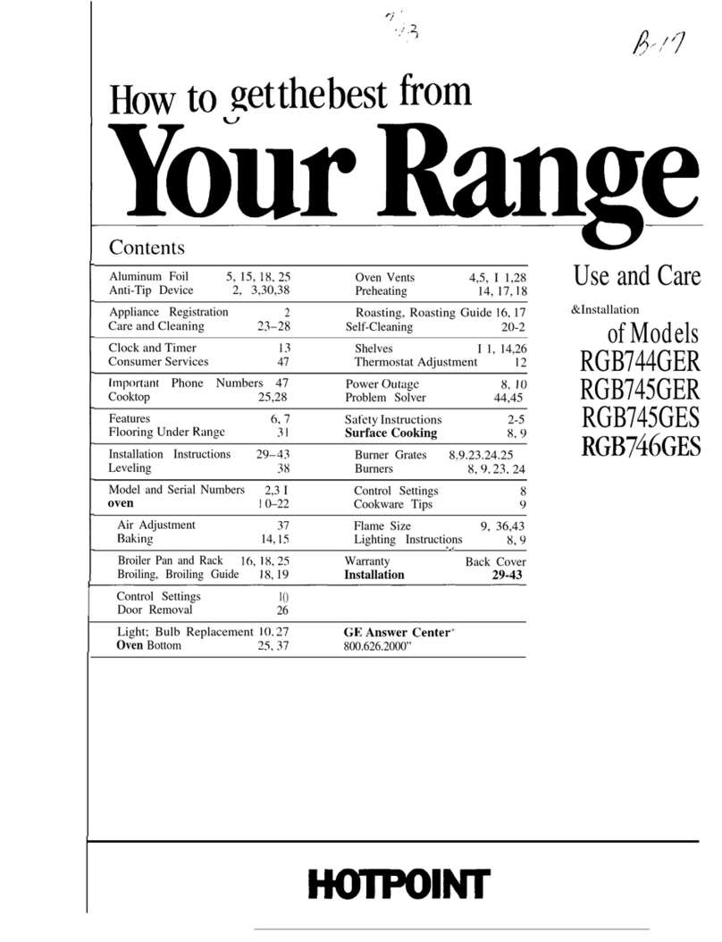Hotpoint RGB744GER Installation guide