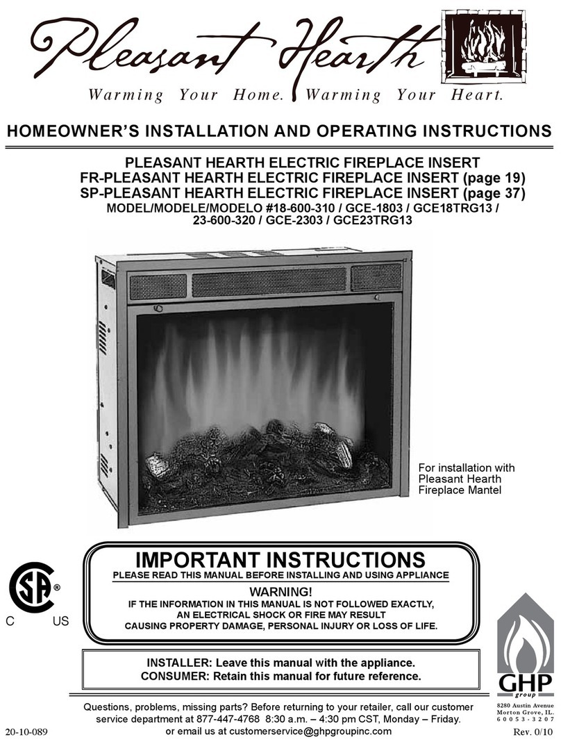 pleasant hearth 18-600-310 Homeowner's installation and operating instructions pleasant hearth 18-600-310 Homeowner's installation and operating instructions