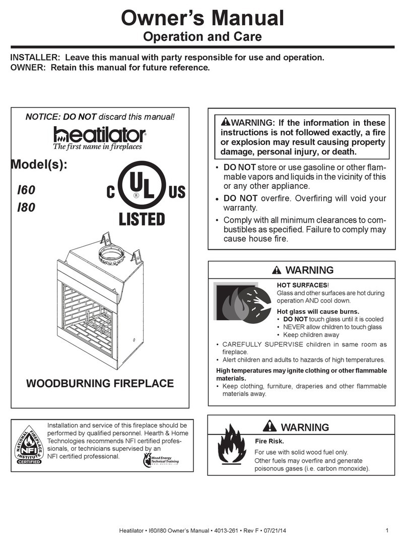 Heatilator I60 owner's manual