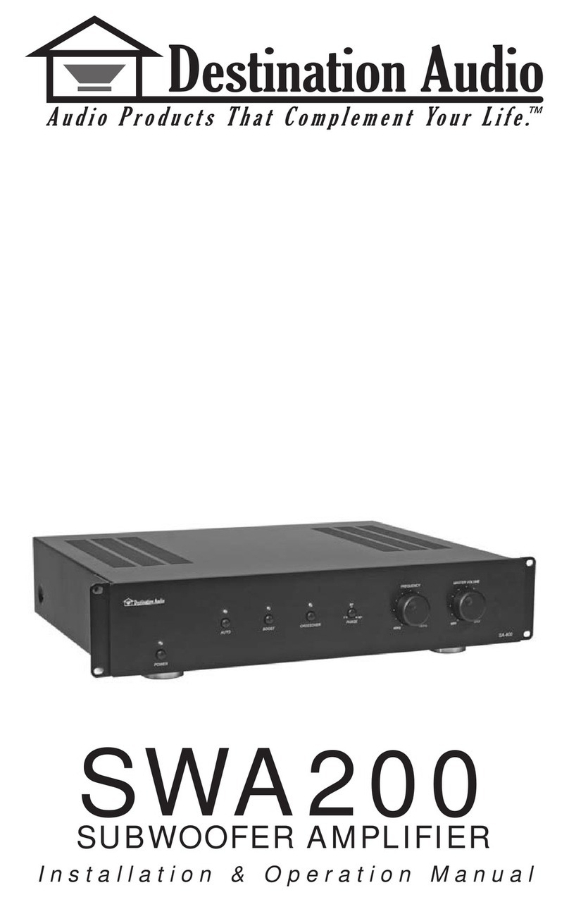 Destination Audio SWA200 Installation & operation manual