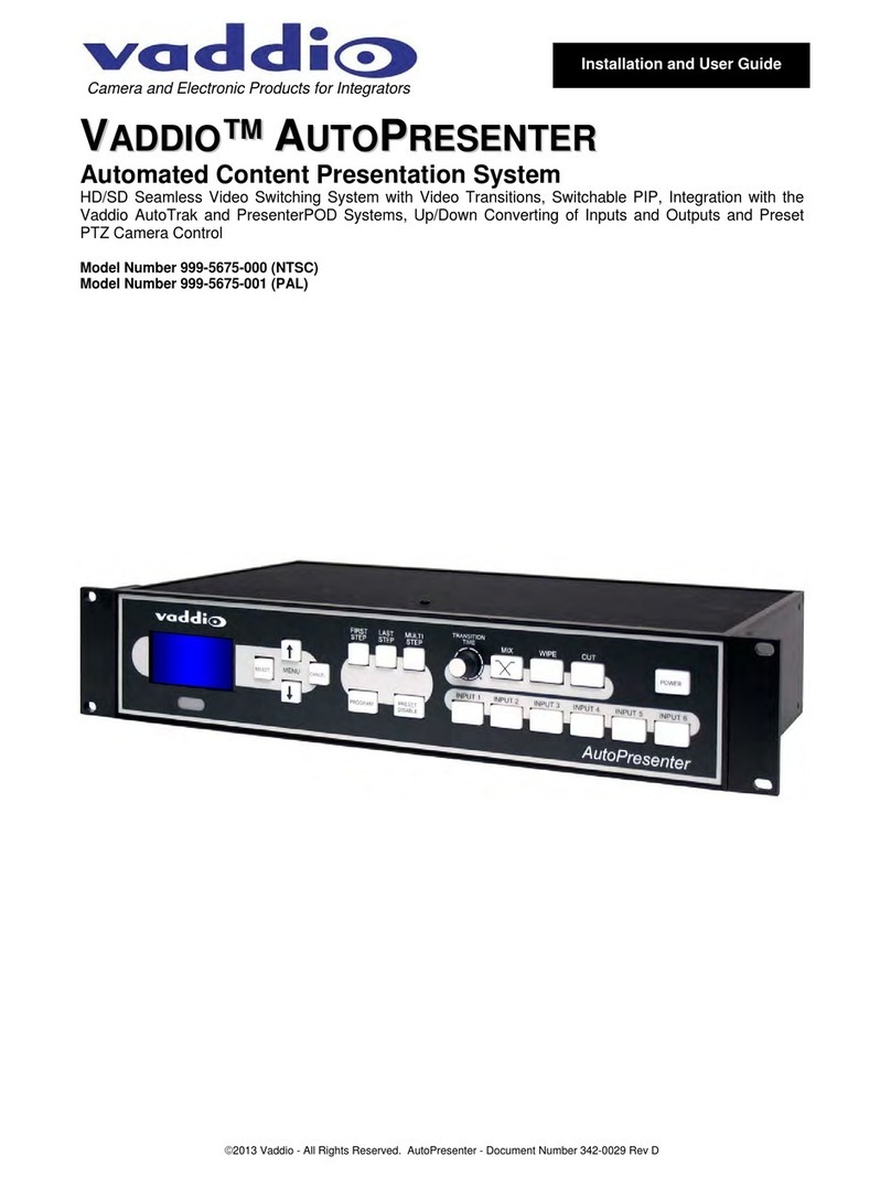 VADDIO AutoPresenter 999-5675-000 Installation and user guide