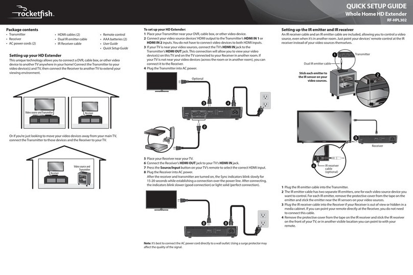 Rocket Fish RF-HPL302 Quick setup guide