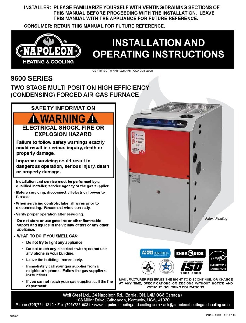 Napoleon 9600 Series Installation and operating instructions