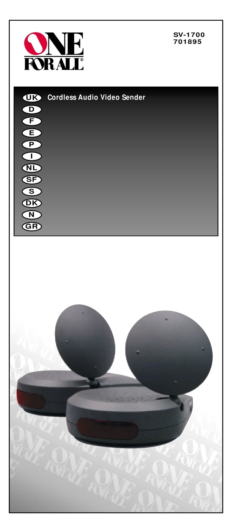 One Forall Cordless Audio Video Sender user guide One Forall Cordless Audio Video Sender user guide