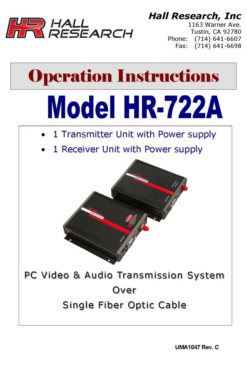 Hall Research Technologies HR-722A Operation instructions Hall Research Technologies HR-722A Operation instructions