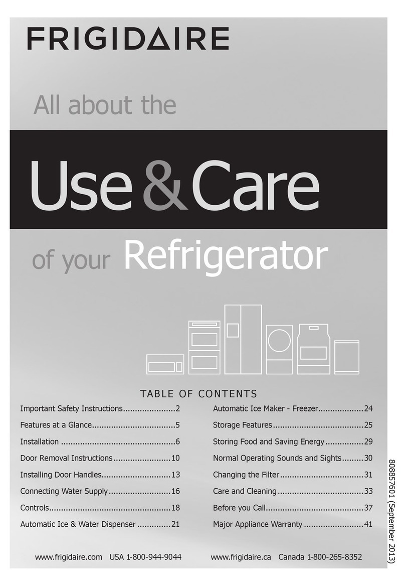 Frigidaire Refrigerator Use & care guide