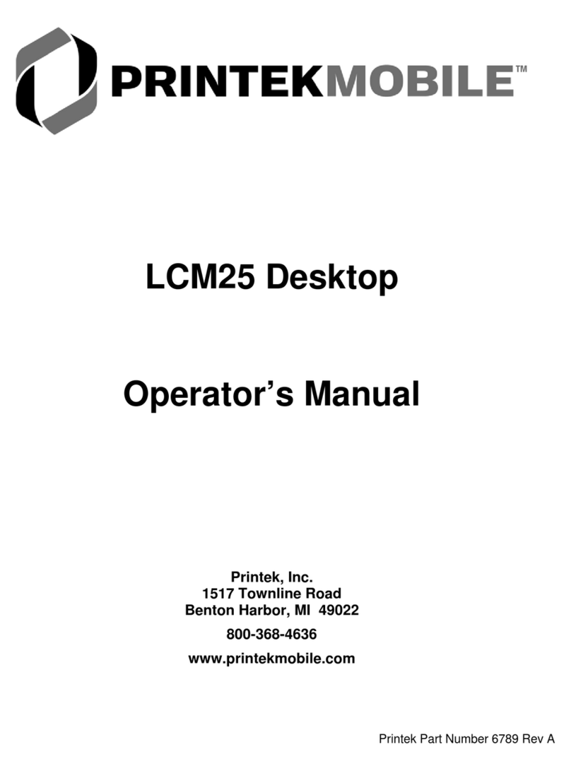 Printekmobile LCM25 Operator's manual