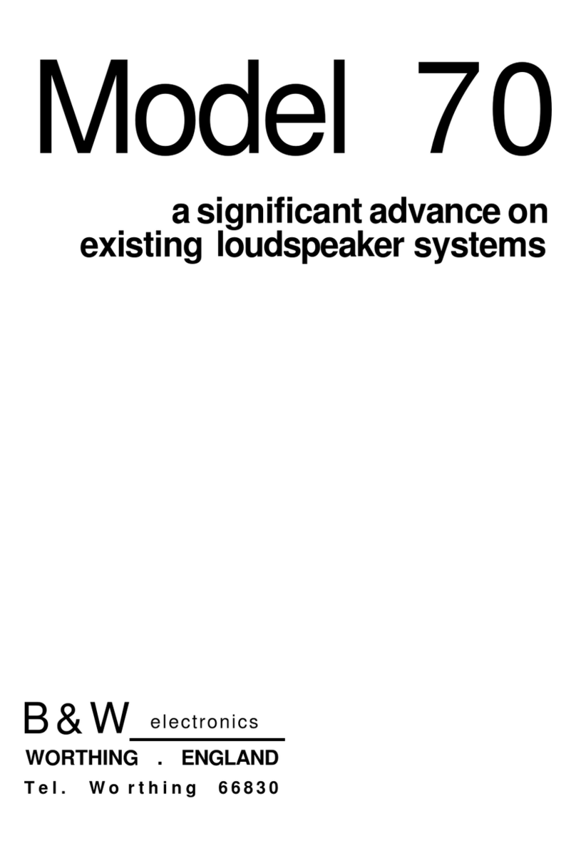 B&W electronics 70 User manual B&W electronics 70 User manual
