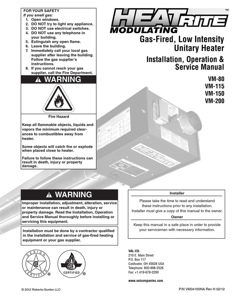 HeatRite VM-80 Installation, operation & service manual