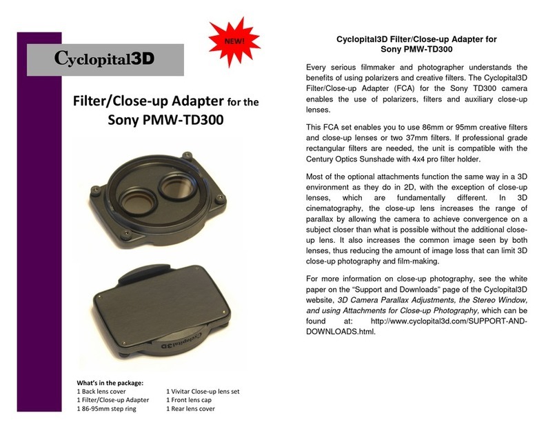 Cyclopital3D Filter/Close-up Adapter for Sony PMW-TD300 user guide