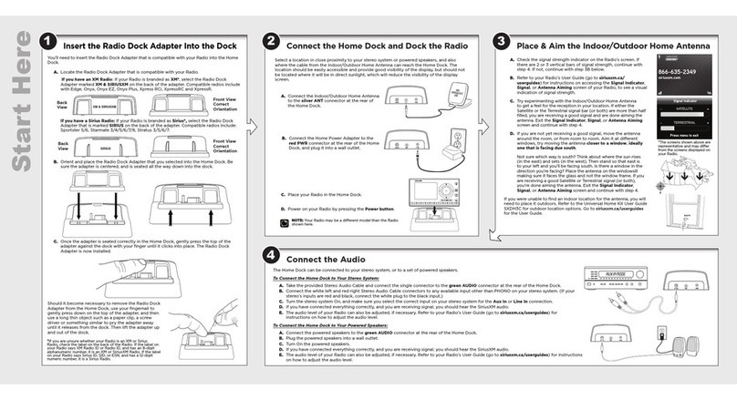 Sirius XM RAdio Universal Home Kit quick start guide