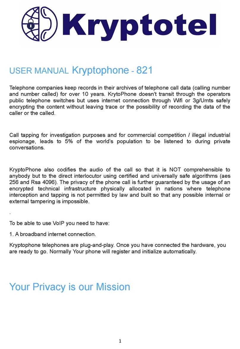 Kryptotel Kryptophone 821 user manual