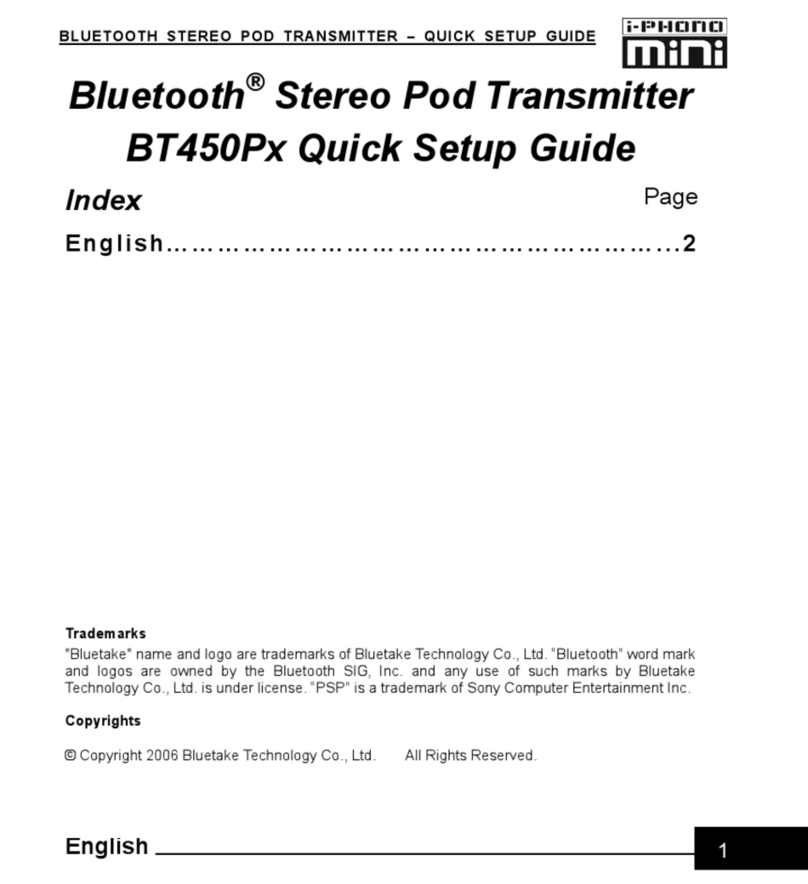 Bluetake Technology BT450Px Quick setup guide