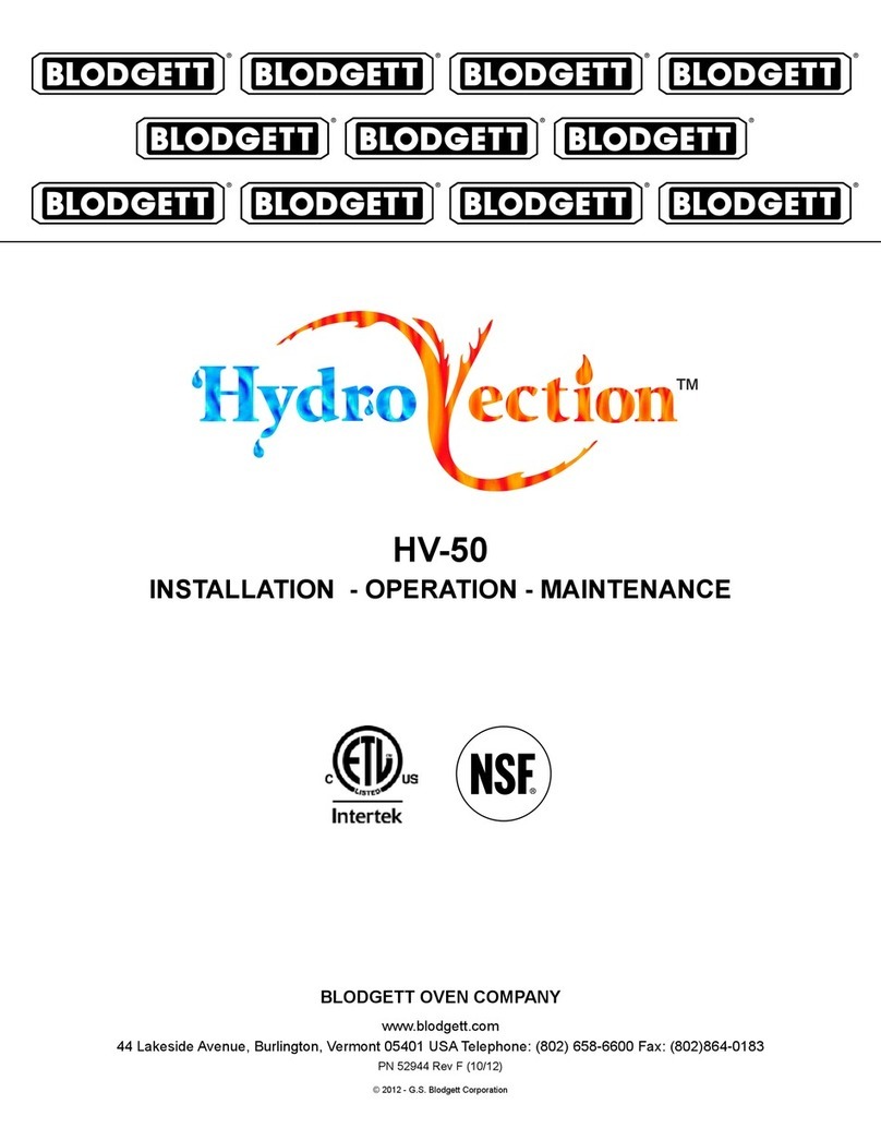 Blodgett HV-50 Installation and operating instructions