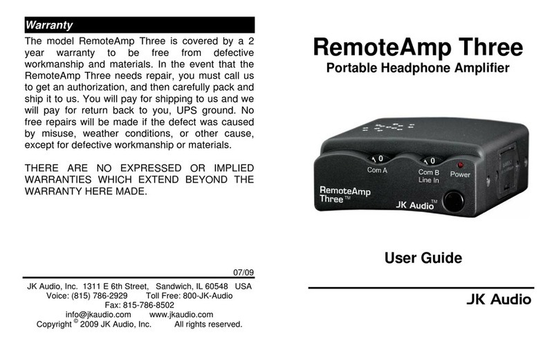 JK Audio RemoteAmp Three User manual