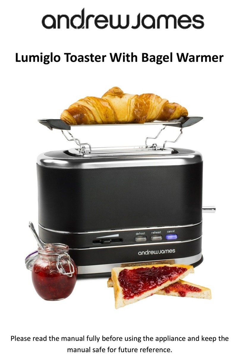 Andrew James Lumiglo Toaster With Bagel Warmer User manual