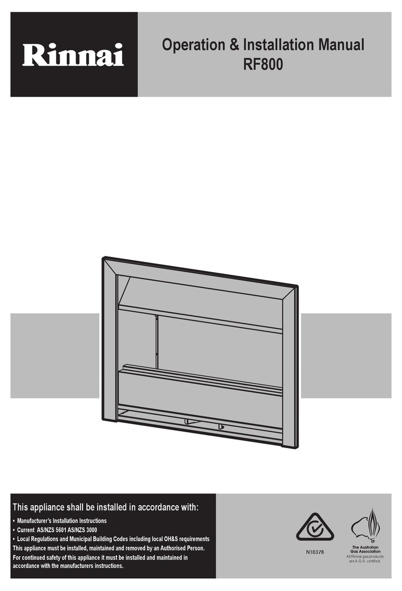 Rinnai RF800 Operation & installation manual