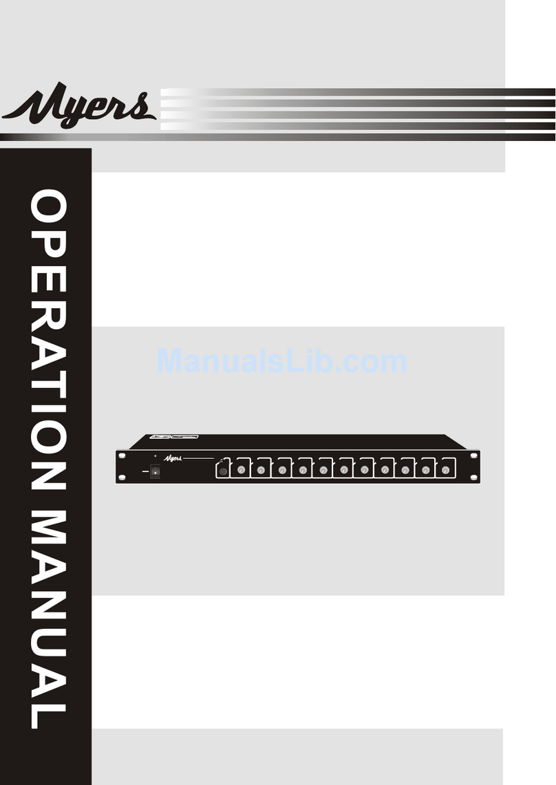 MYERS M-1S01 Operation manual