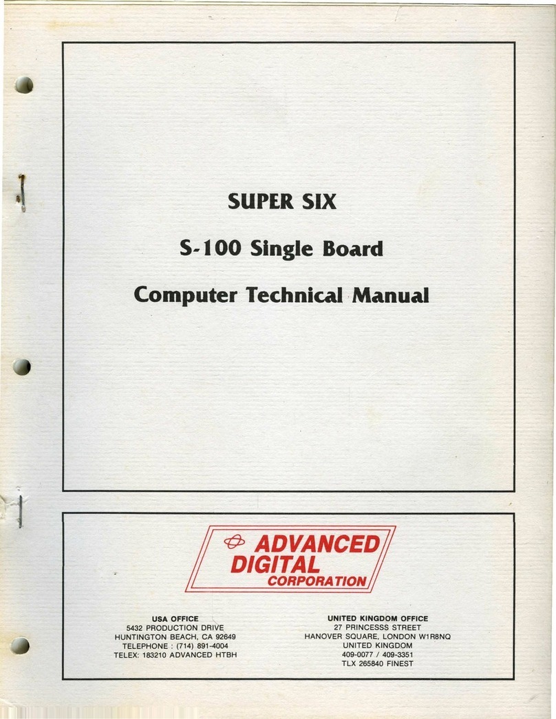 Advanced Digital SUPER SIX S-100 Technical manual