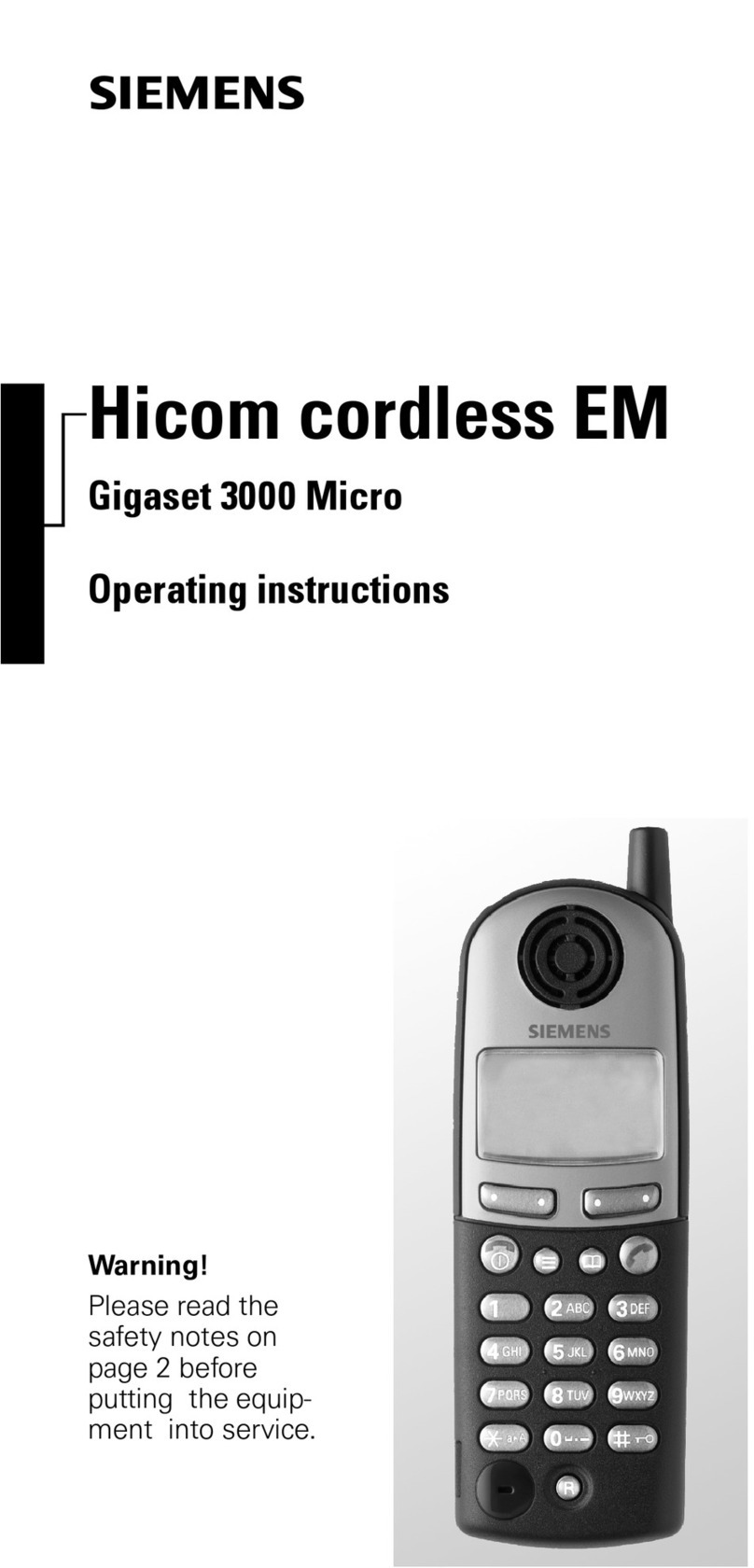 Siemens Gigaset 3000 Micro User manual