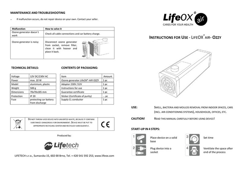 LifeOX AIR- OZZY Instructions for use