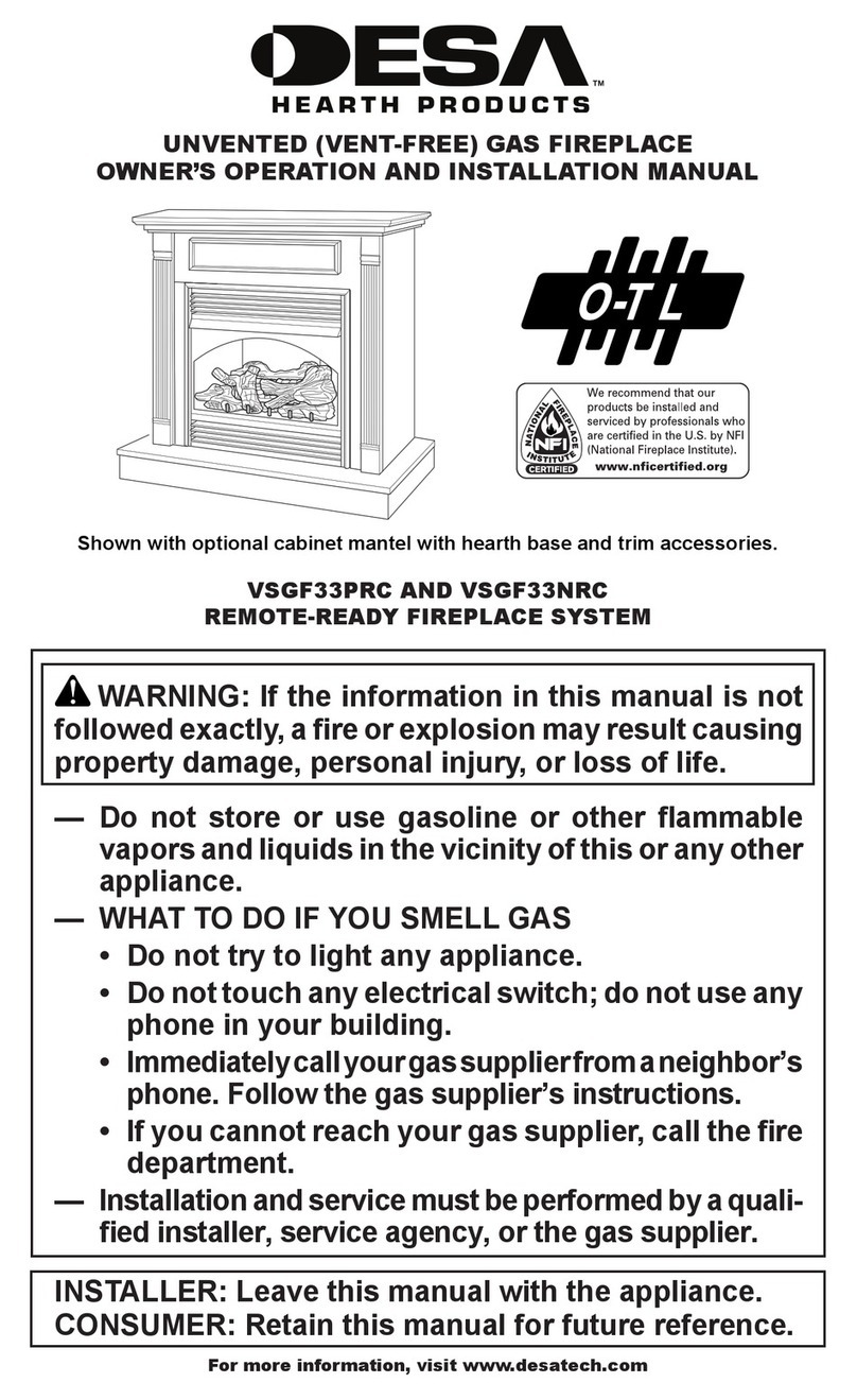 Desa VSGF33PRC OWNER'S OPERATION AND INSTALLATION MANUAL