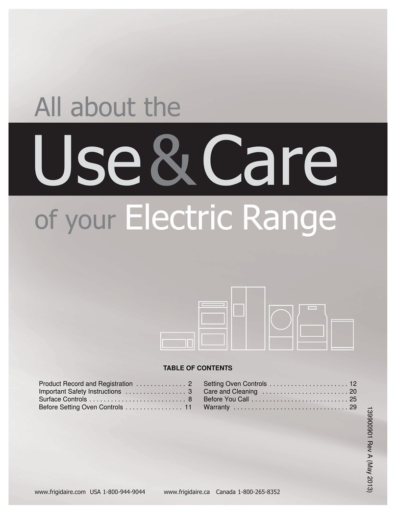 Frigidaire Electric Range User manual Frigidaire Electric Range User manual