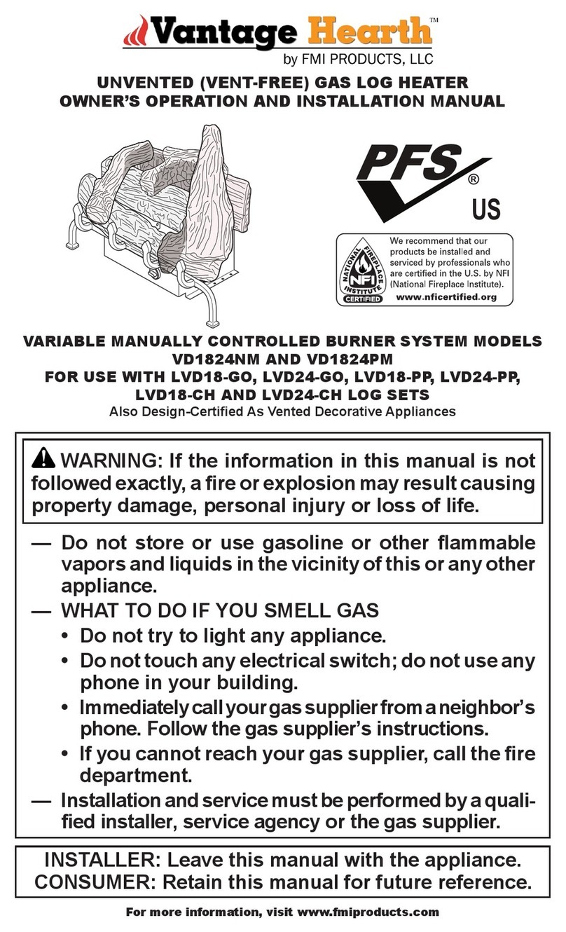 Vantage Hearth VD1824NM owner's manual Vantage Hearth VD1824NM owner's manual