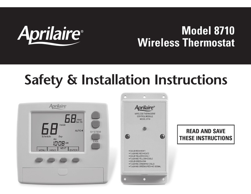 Aprilaire 8710 Safety & installation instructions