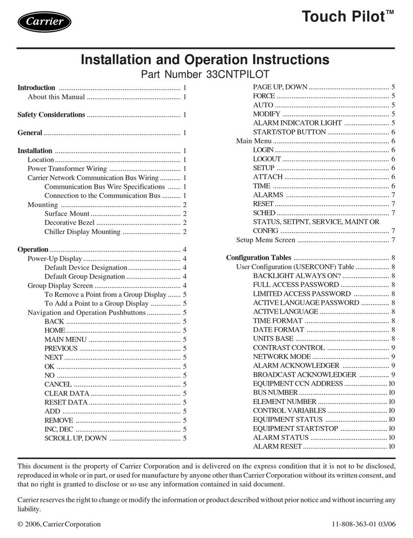 Carrier Touch Pilot 33CNTPILOT User manual