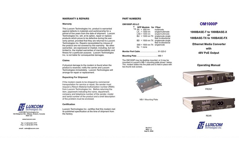 LuxCom 1000BASE-T operating manual
