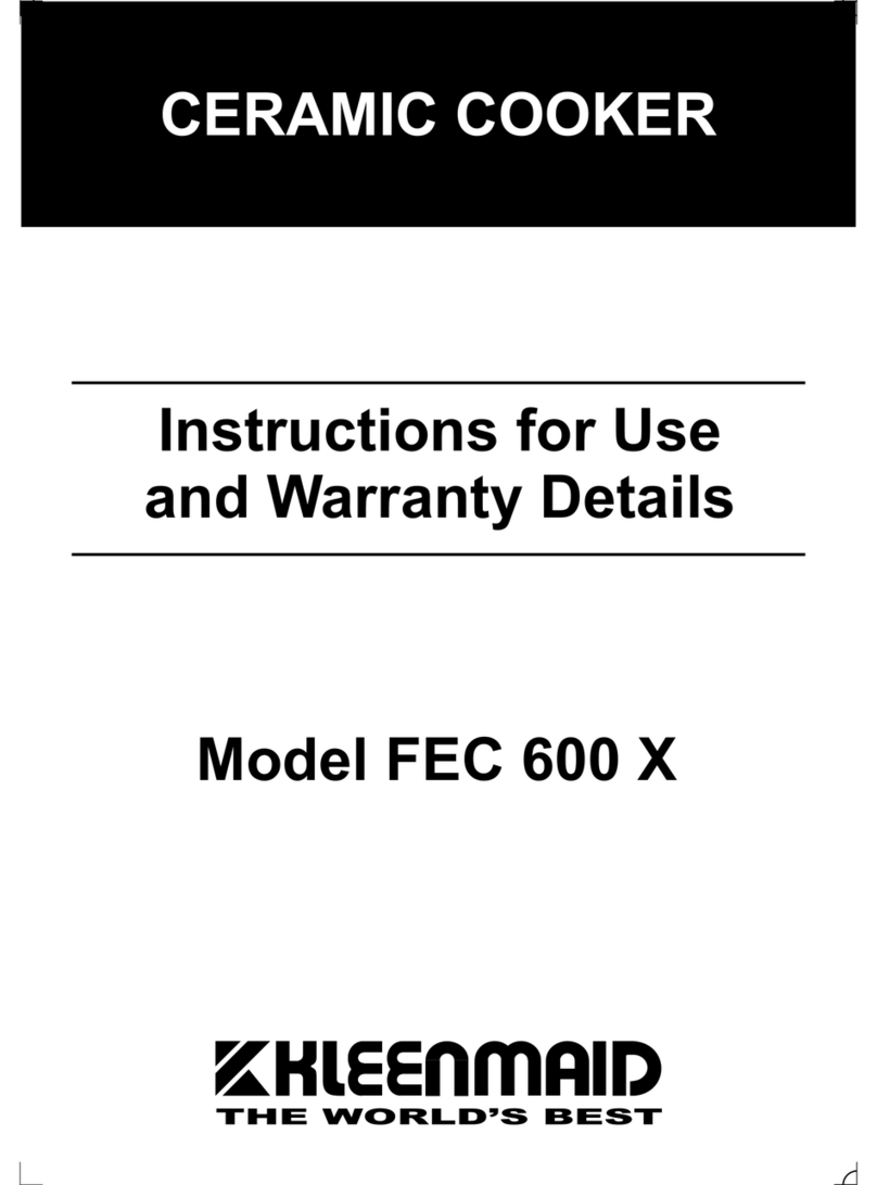 Kleenmaid FEC 600 X Instructions for use and warranty details