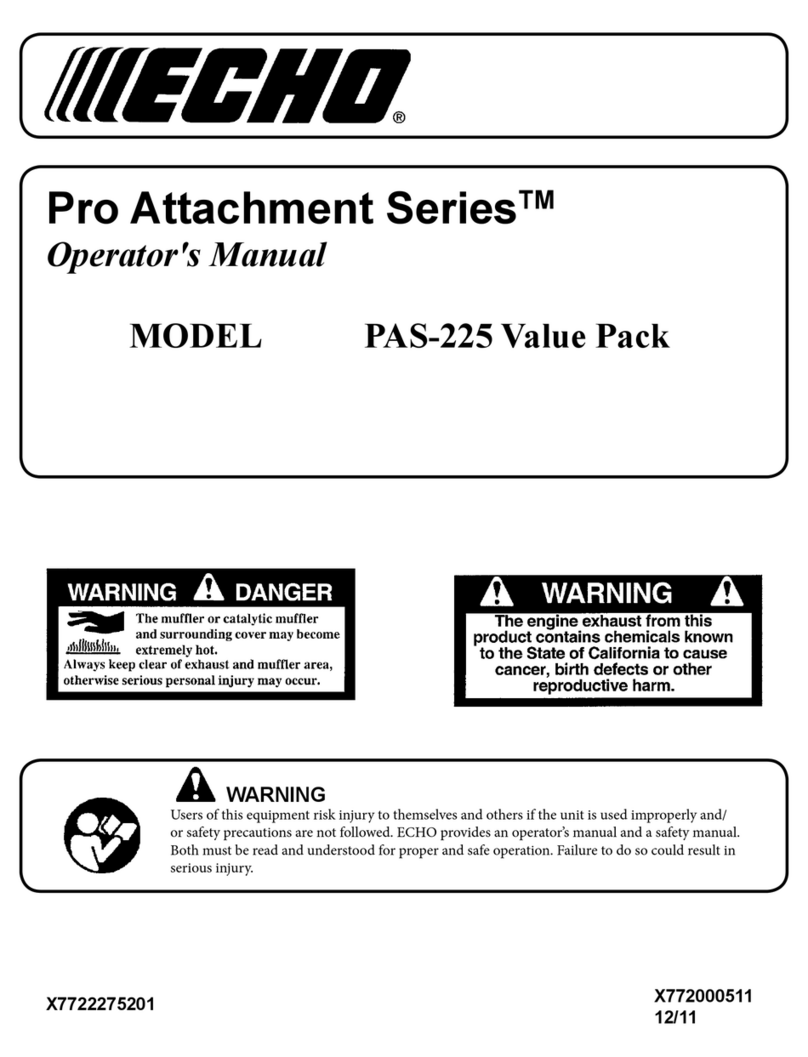 Echo Pro Attachment PAS-225 User manual Echo Pro Attachment PAS-225 User manual