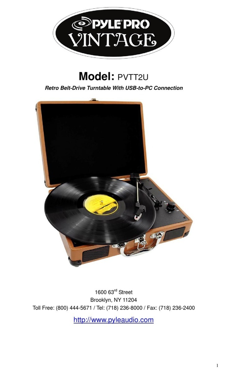 Pyle Pro Vintage PVTT2U User manual