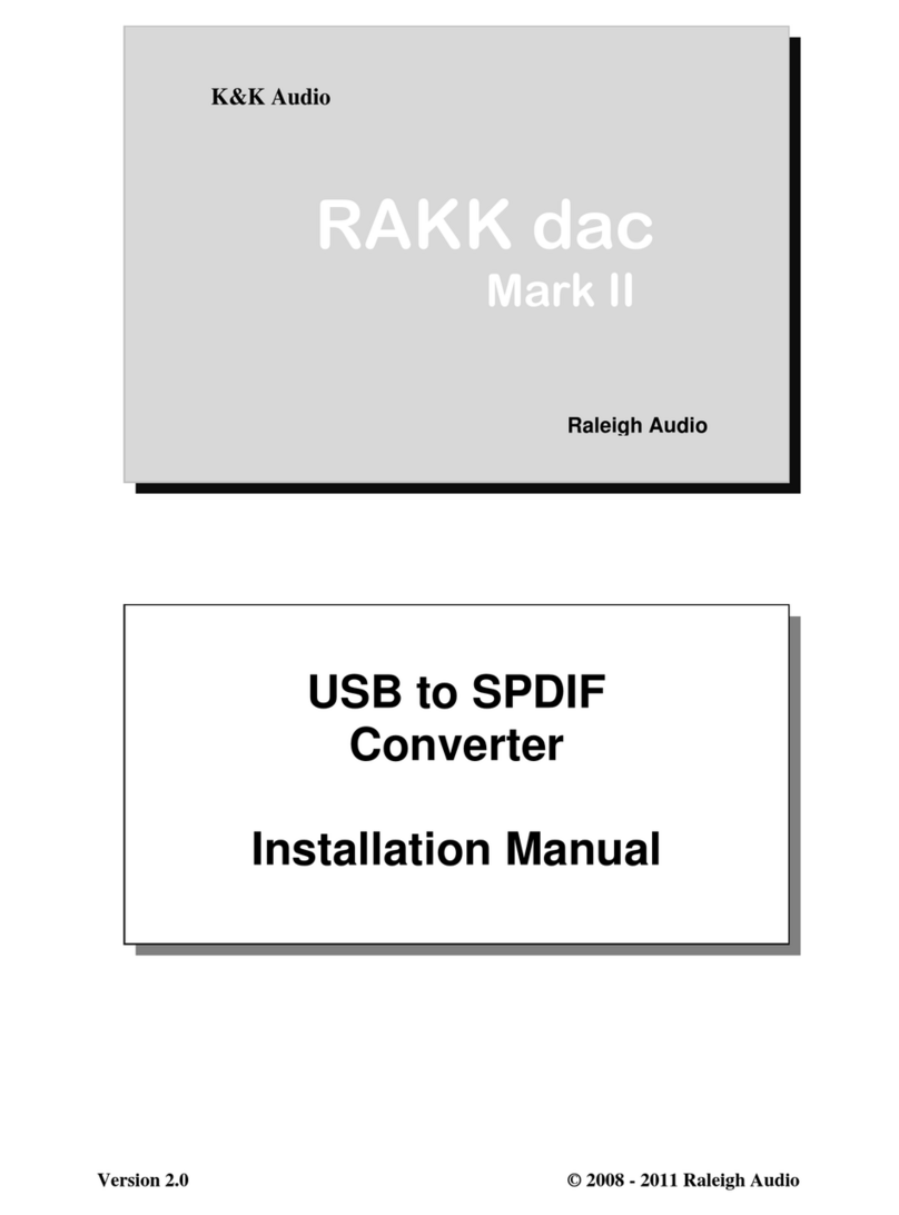 Raleigh Audio RAKK DAC Mark II installation manual Raleigh Audio RAKK DAC Mark II installation manual
