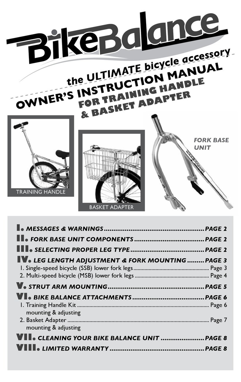 Bike Balance Training Handle Owners installation and operating manual