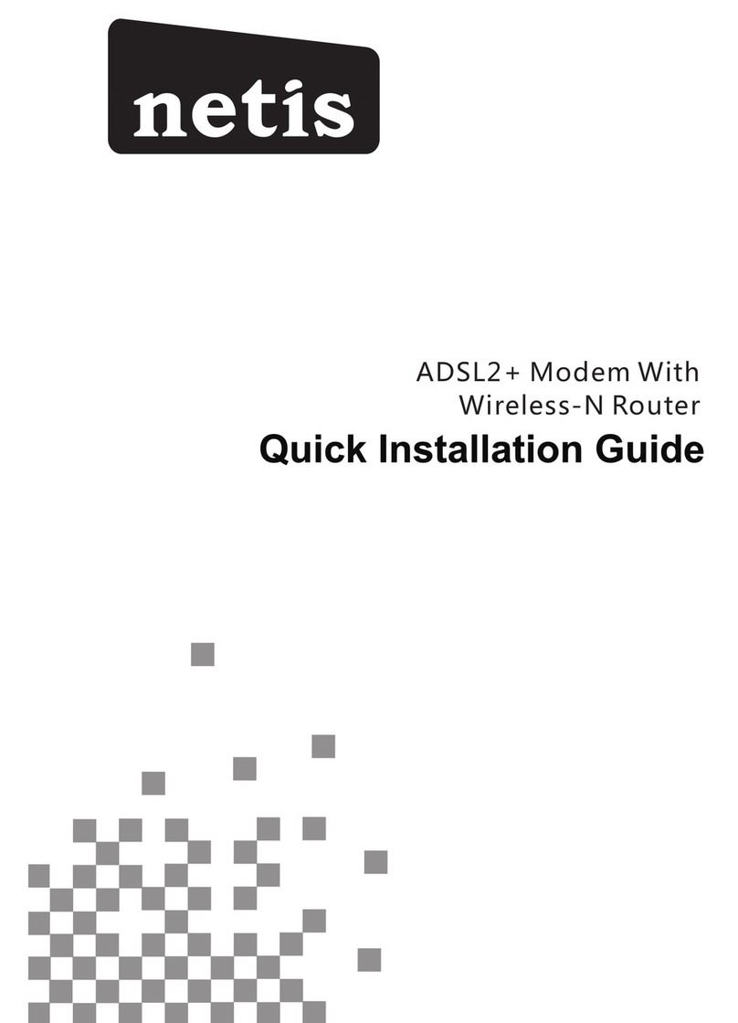 Netis ADSL2+ Modem With Wireless-N Router Quick installation guide