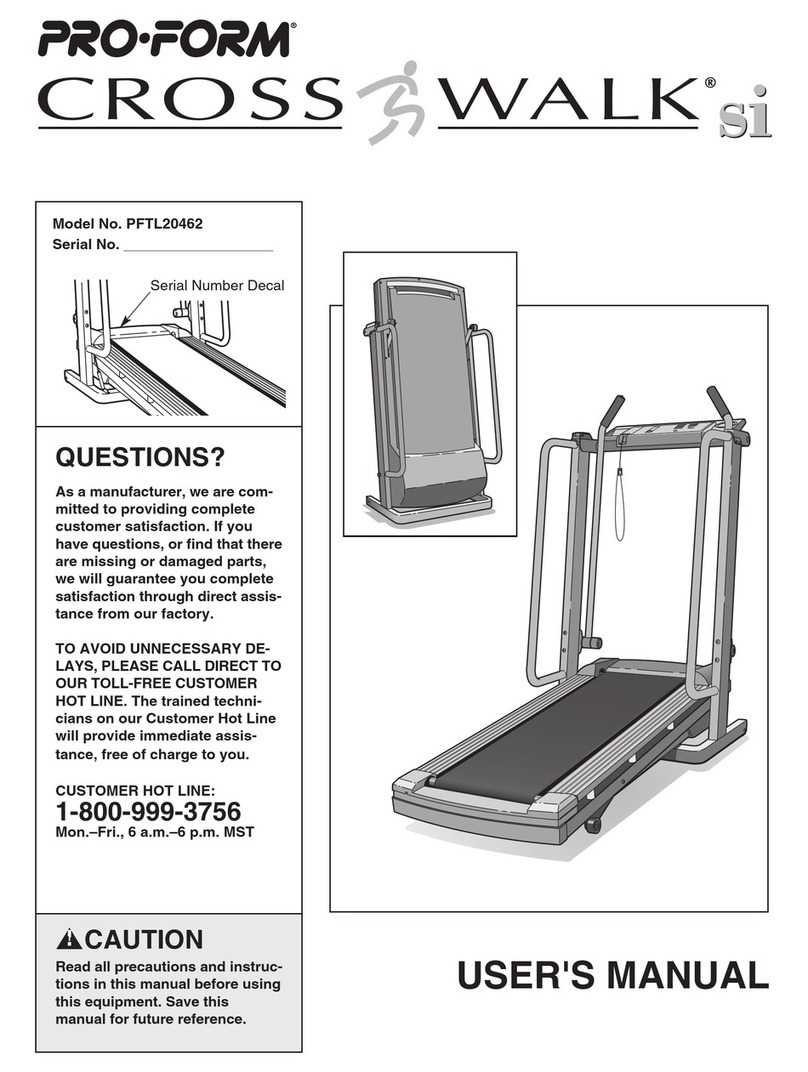Pro-Form Cross Walk si PFTL20462 user manual