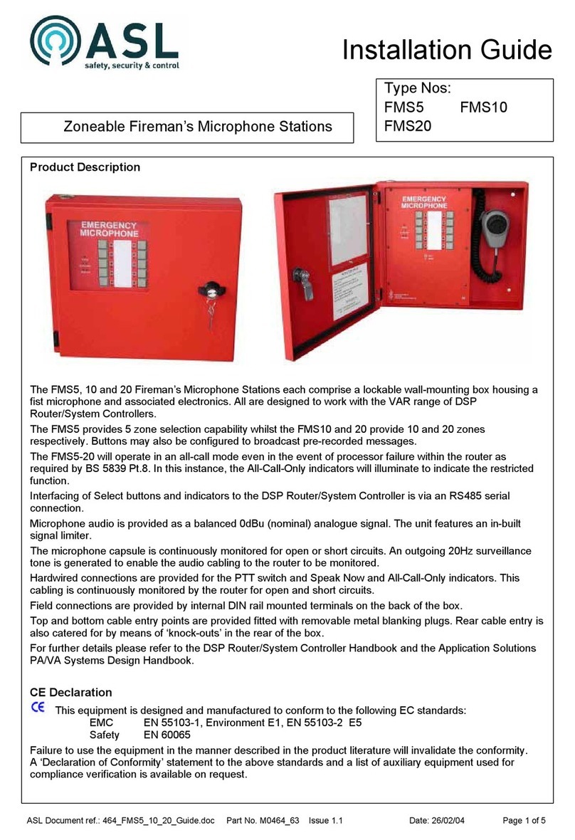ASL INTERCOM FMS5 User manual